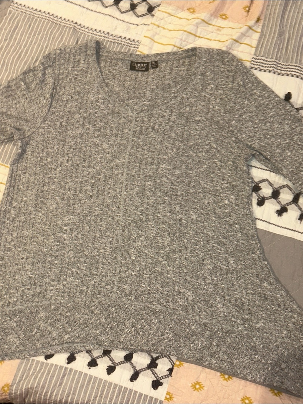Onque casuals Knit A-line scoop neck Sweater 3/4 sleeve